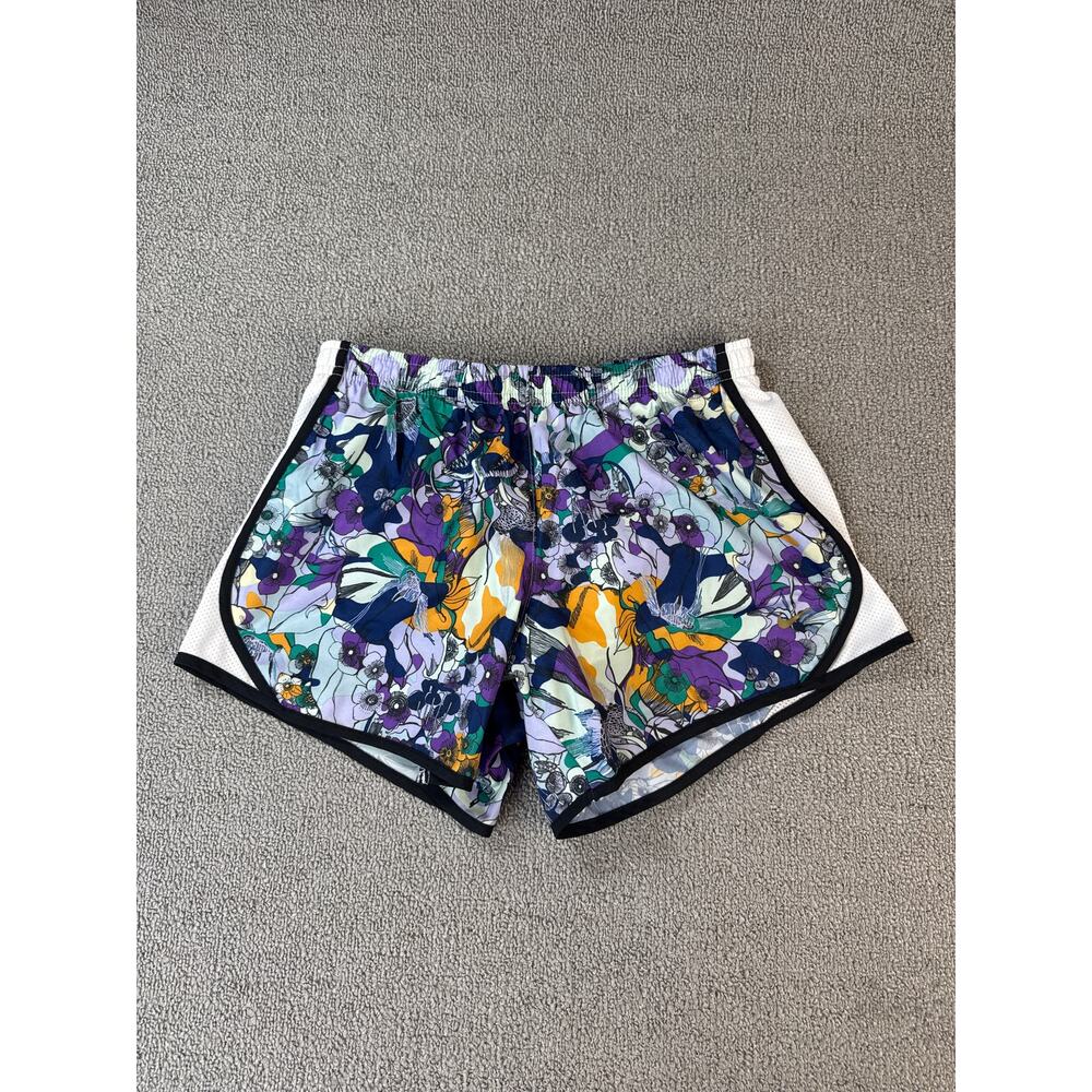 Nike Dri Fit Active Shorts Youth Large Tempo Purple Floral Print Gym Running